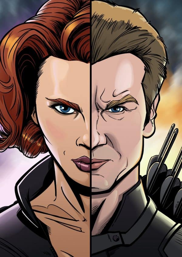 Black Widow Vs Hawkeye - Brad Van Geest